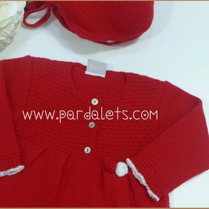 Vestido de lana rojo y capota - PARDALETS