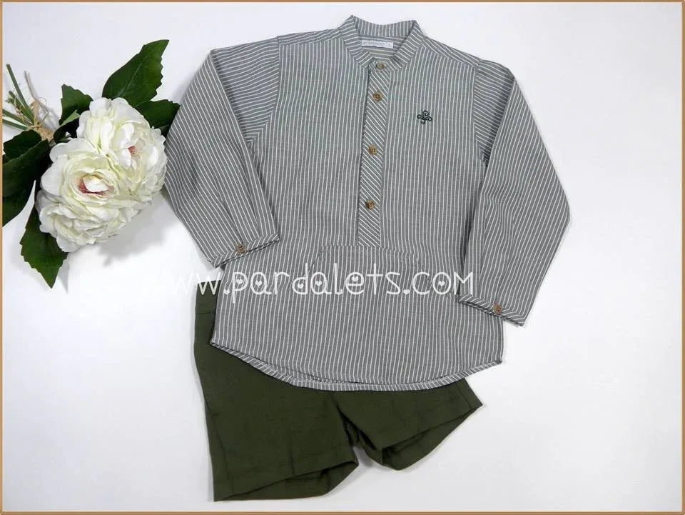 Camisa rayas y short verde - PARDALETS