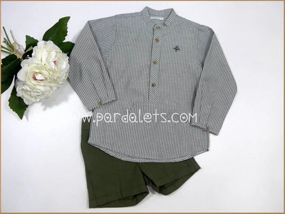 Camisa rayas y short verde - PARDALETS