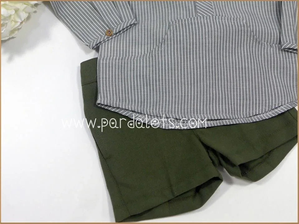 Camisa rayas y short verde - PARDALETS