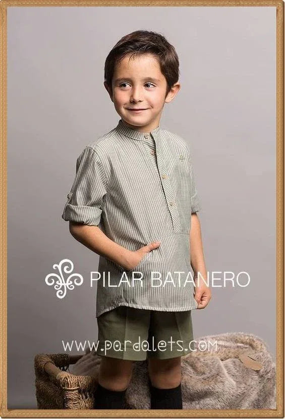 Camisa rayas y short verde - PARDALETS