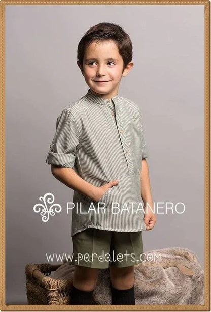 Camisa rayas y short verde - PARDALETS