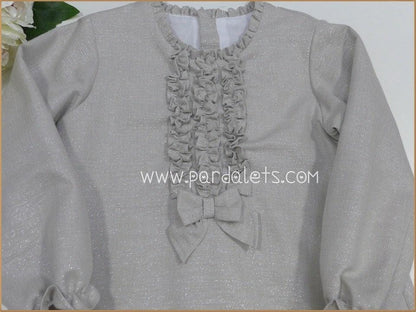 Vestido gris con brillito y lorzitas - PARDALETS
