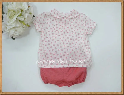 Conjunto blusa estrellas rojas y bombacho rojo - PARDALETS