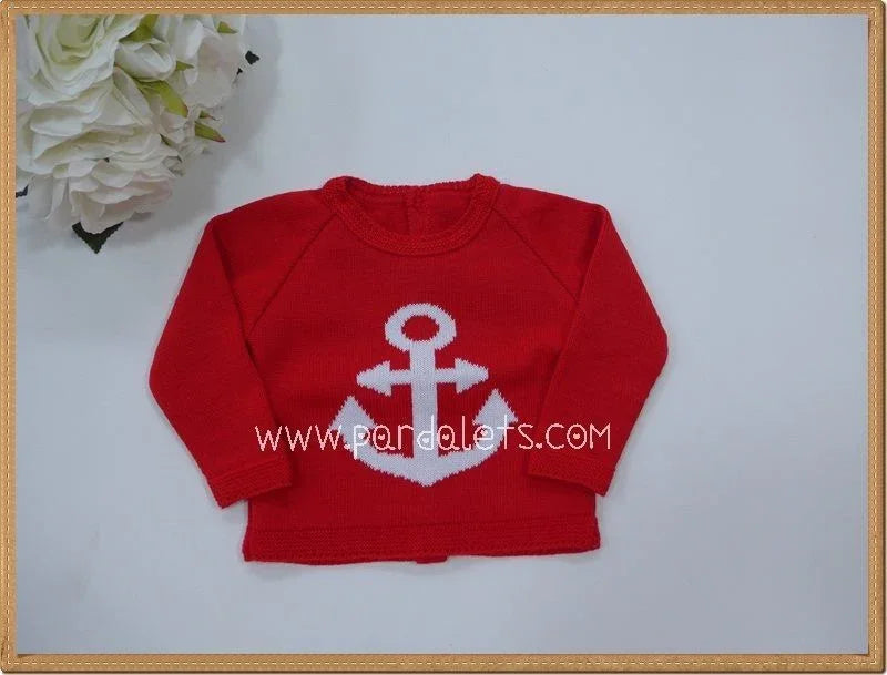Jersey algodon rojo ancla blanca - PARDALETS