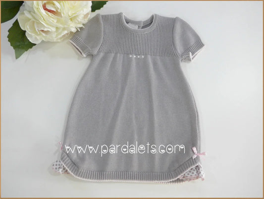 Vestido algodon con detalles rosas - PARDALETS