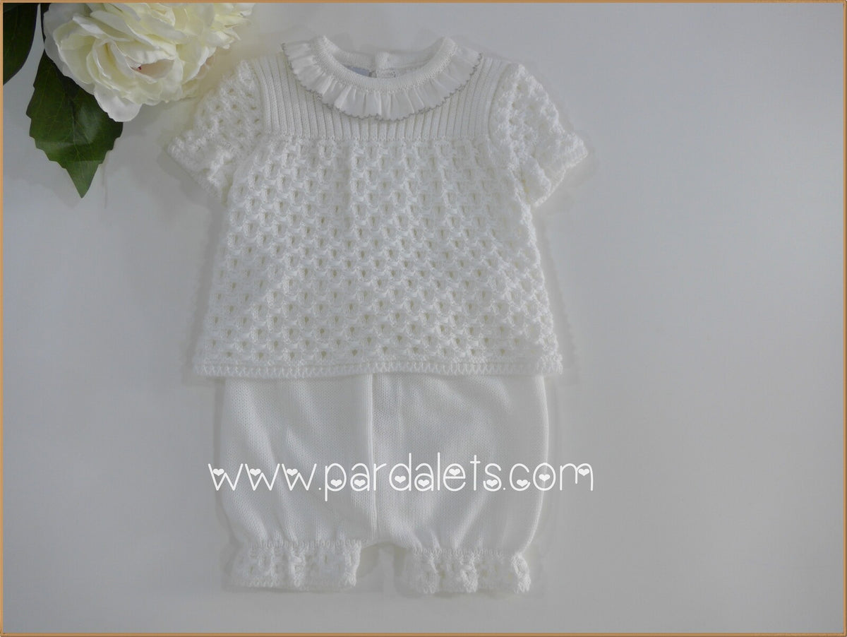 Conjunto algodon blanco y gris 94670