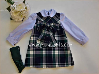 Vestido cuadros verdes y azules "California" - PARDALETS