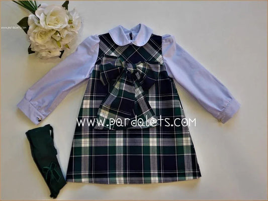 Vestido cuadros verdes y azules "California" - PARDALETS