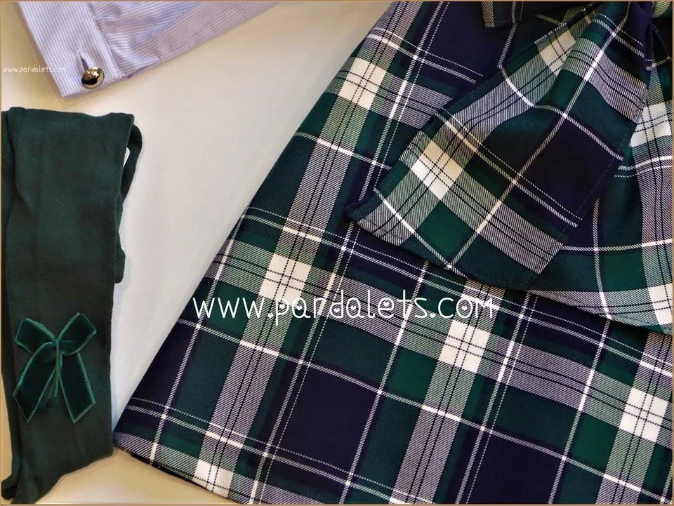 Vestido cuadros verdes y azules "California" - PARDALETS
