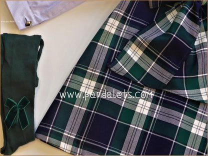 Vestido cuadros verdes y azules "California" - PARDALETS
