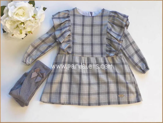 Vestido gris con volantes - PARDALETS