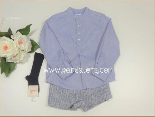 Conjunto camisa azul y short jaspeado - PARDALETS