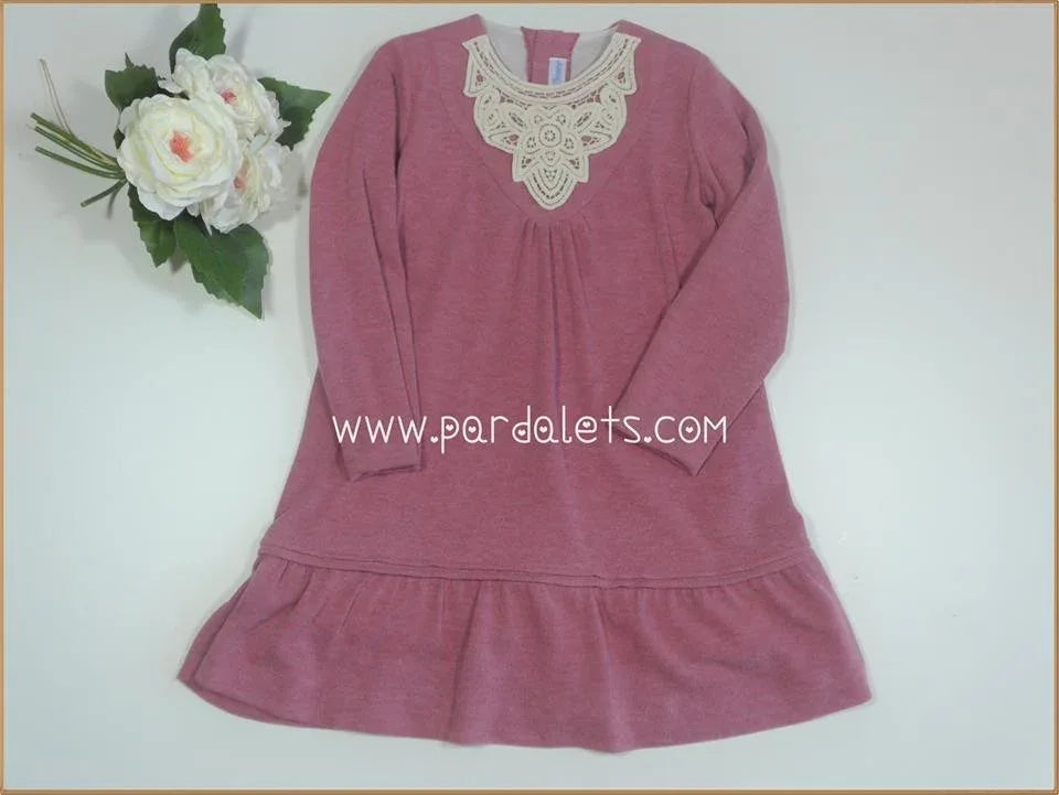 Vestido punto rosa empolvado - PARDALETS