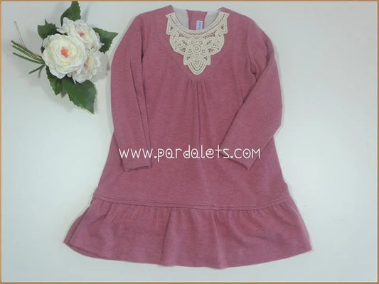 Vestido punto rosa empolvado - PARDALETS