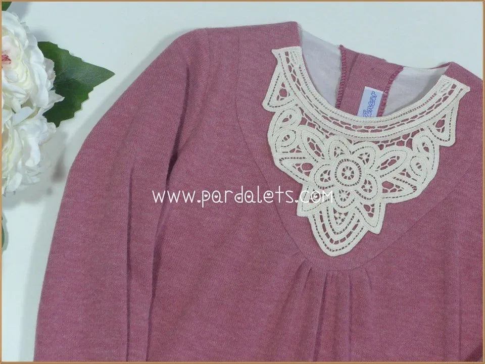 Vestido punto rosa empolvado - PARDALETS