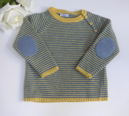 Jersey rayas azules y amarillas con coderas - PARDALETS