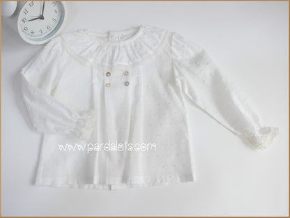 Camisa plumeti beig cuello volante valencie