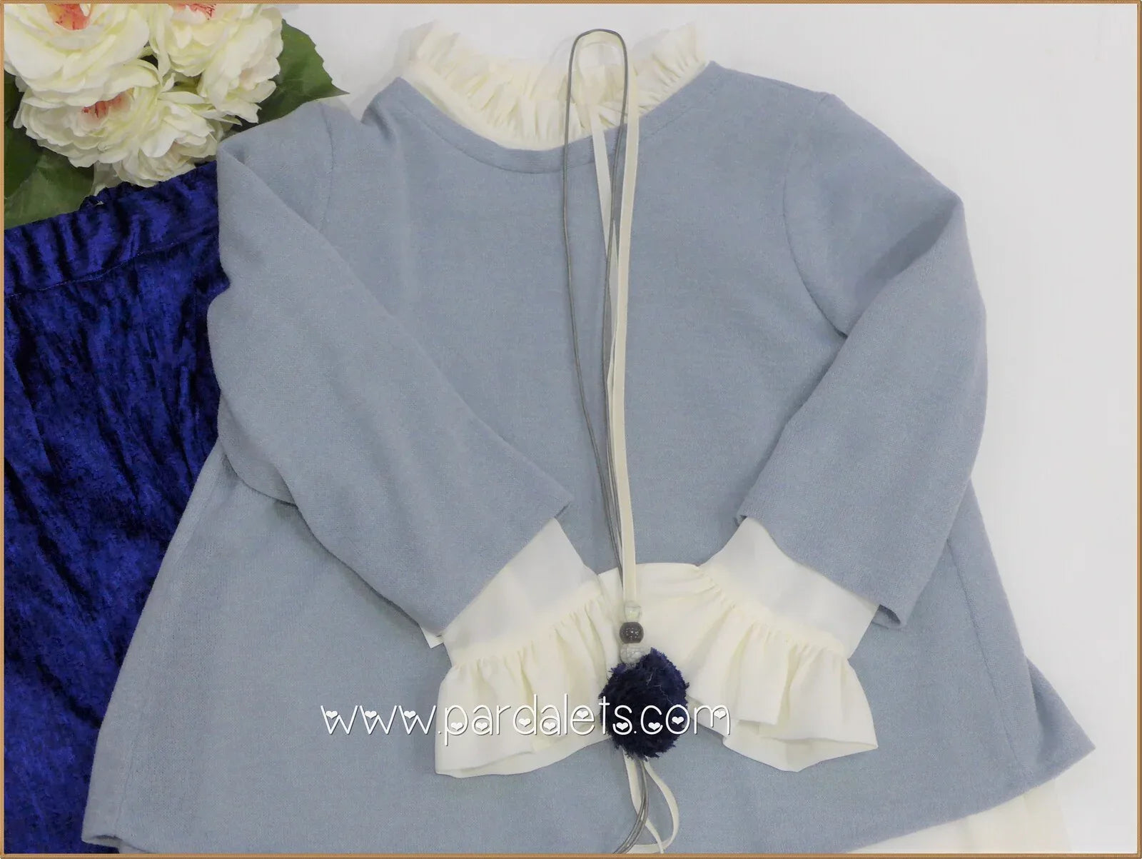 Conjunto blusa, pantalon y jersey azul - PARDALETS