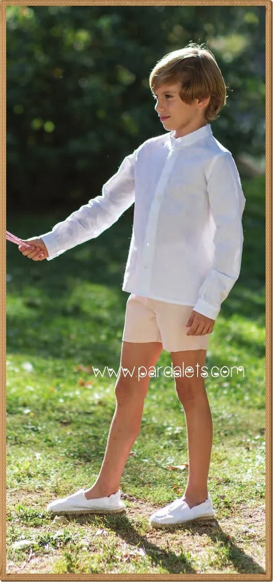 Conjunto camisa blanca y short mikado rosa - PARDALETS