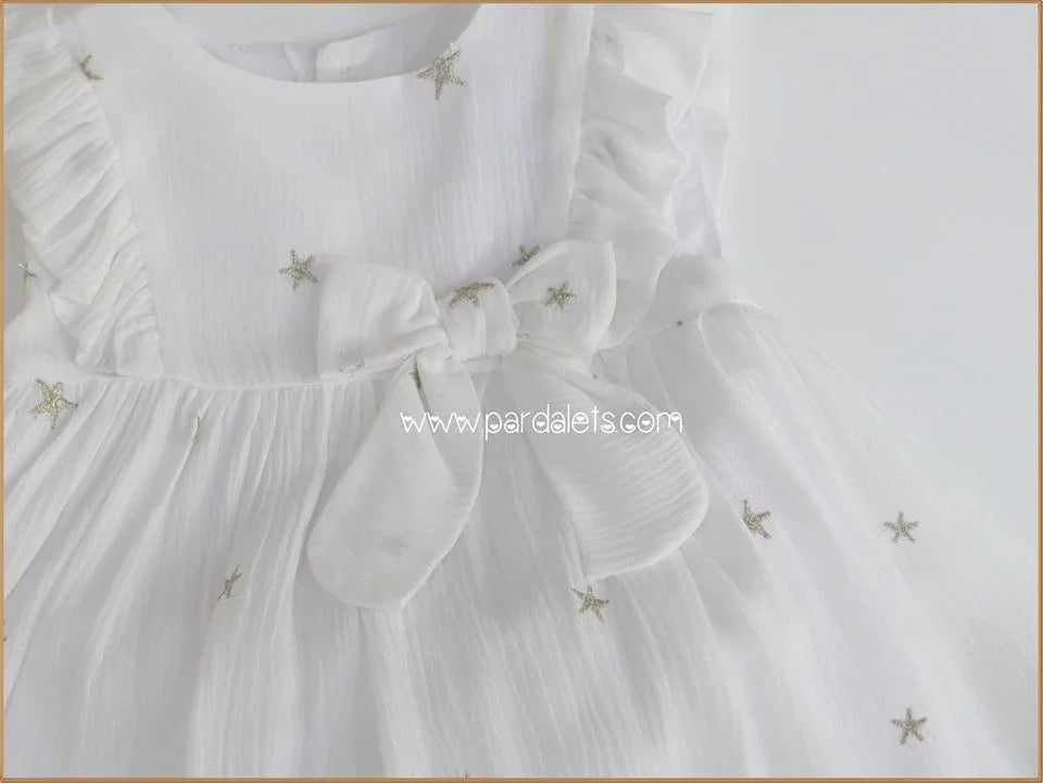 Jesusito bambula blanco estrellas doradas Linen - PARDALETS