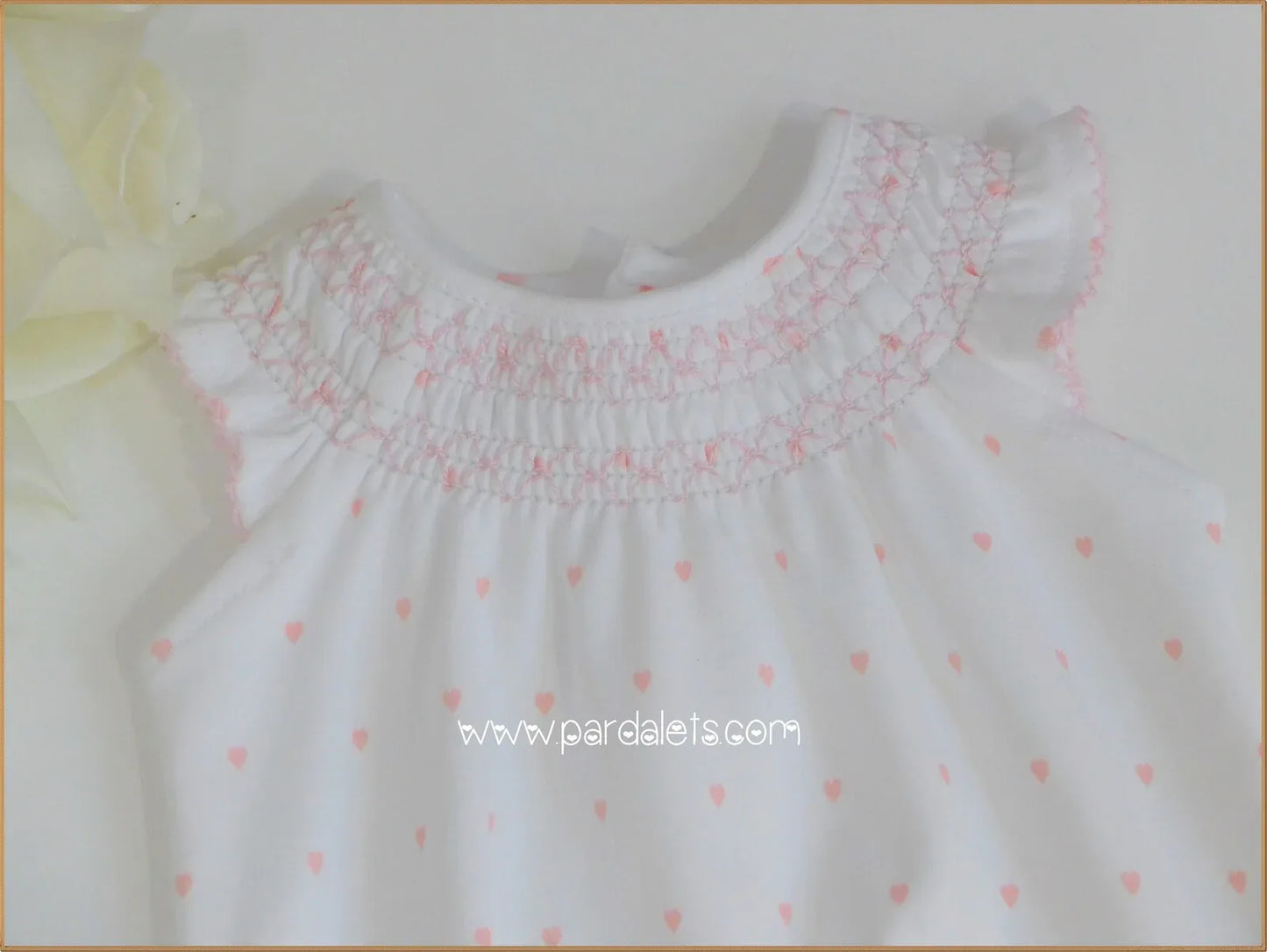 Pelele algodón con corazones rosas - PARDALETS