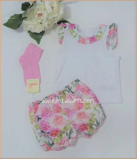 Conjunto camiseta y bombacho flores - PARDALETS