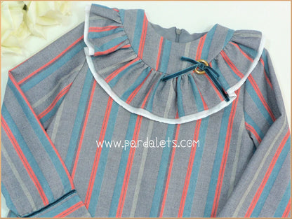 Vestido rayas multicolores "Don Gato" - PARDALETS