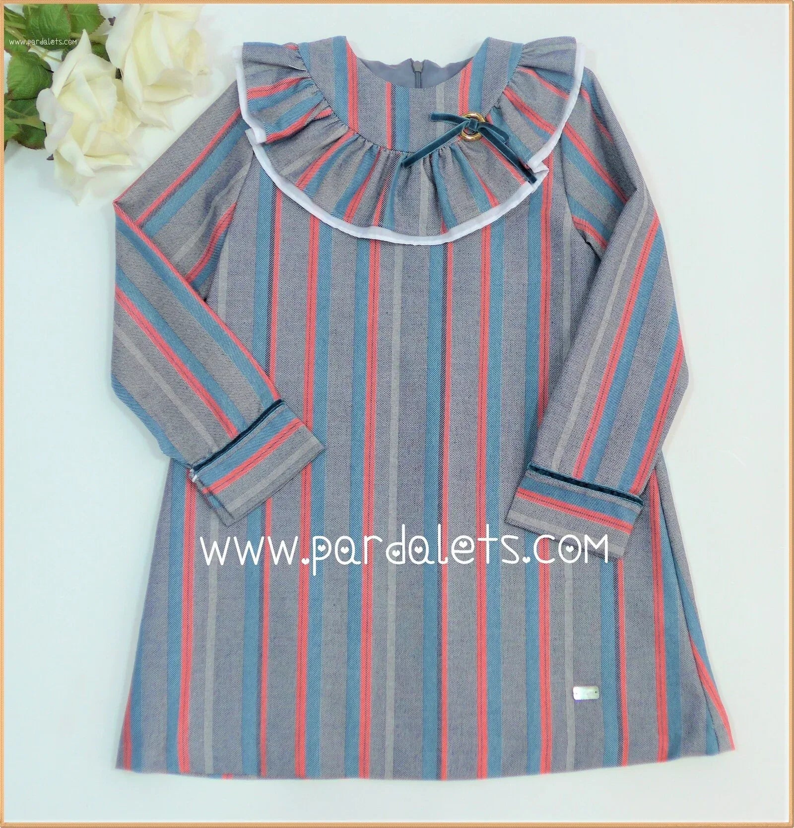 Vestido rayas multicolores "Don Gato" - PARDALETS