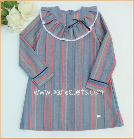 Vestido rayas multicolores "Don Gato" - PARDALETS