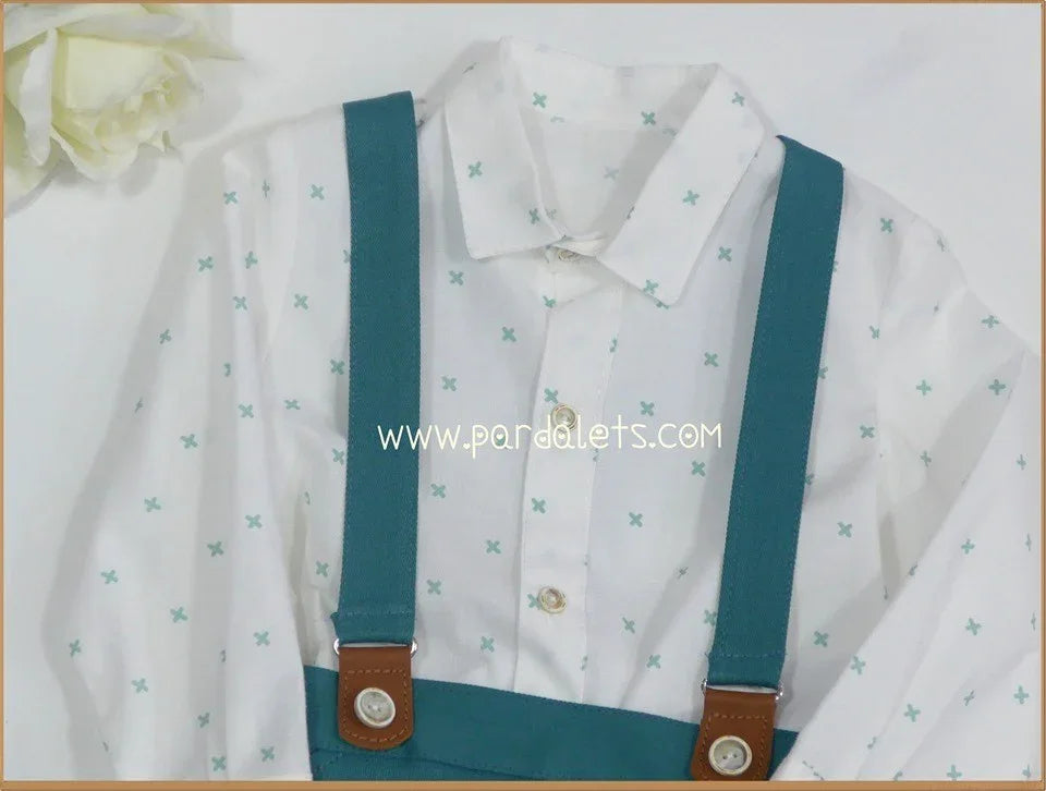 Conjunto camisa y short tirantes verde "Calimero" - PARDALETS
