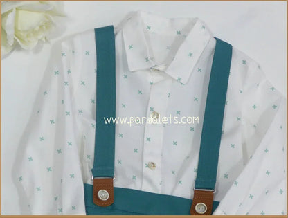 Conjunto camisa y short tirantes verde "Calimero" - PARDALETS