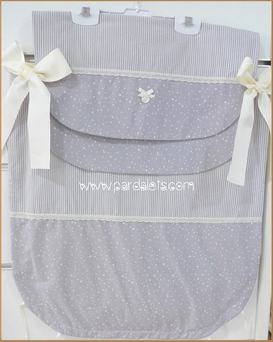 Saco capazo rayas y estrellas grises - PARDALETS