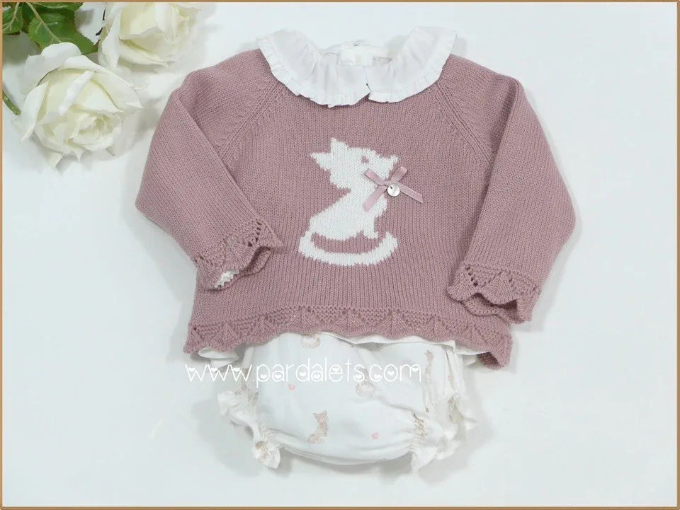 Conjunto blusa, jersey rosa y culote zorritos "Milu" - PARDALETS