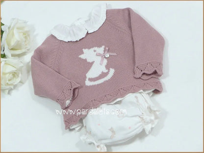 Conjunto blusa, jersey rosa y culote zorritos "Milu" - PARDALETS