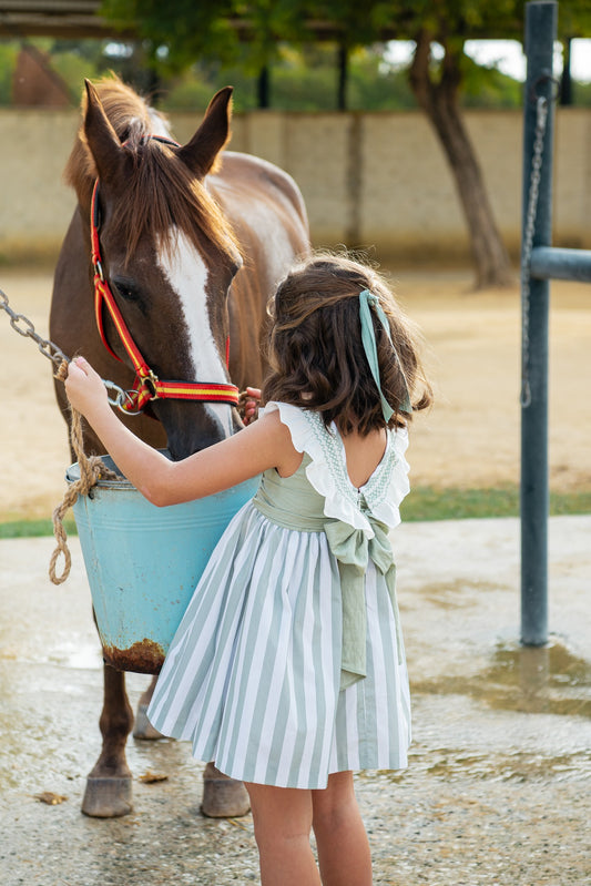 Vestido rayas verdes "Minarai"