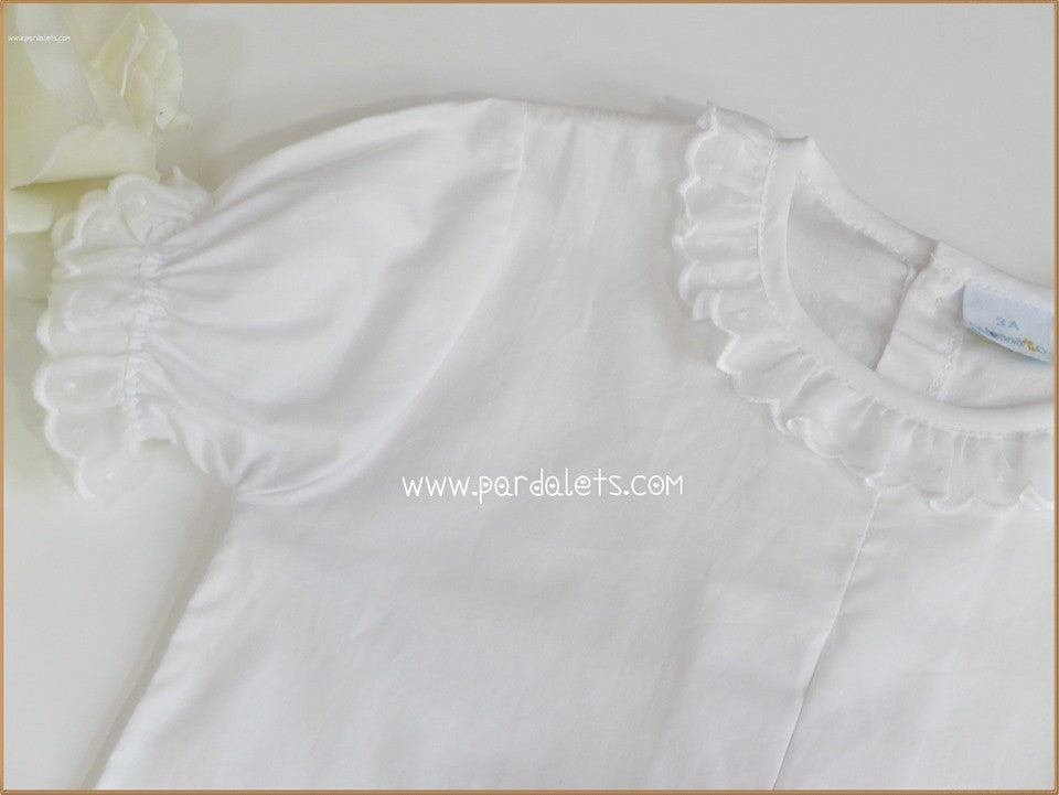 Camisa blanca cuello batista