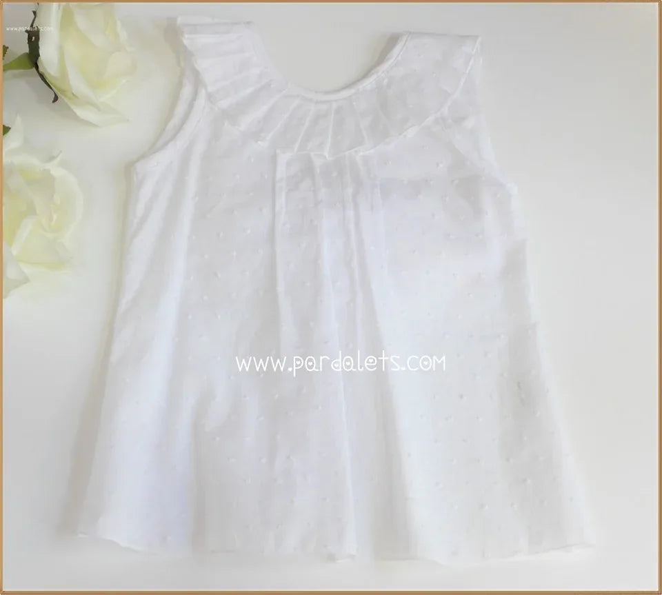 Blusa de plumeti blanco - PARDALETS