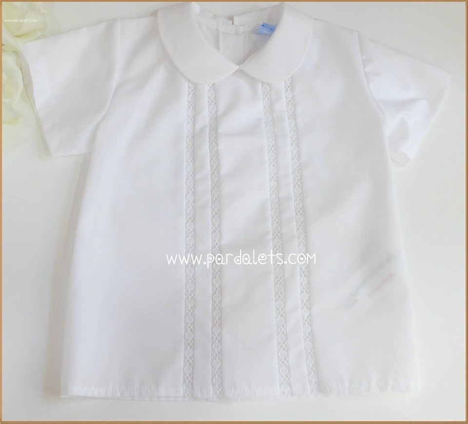 Camisa cuello bebé detalle central