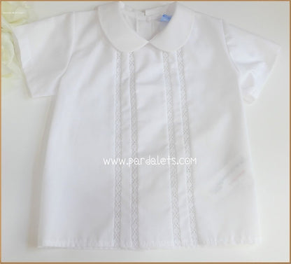 Camisa cuello bebé detalle central
