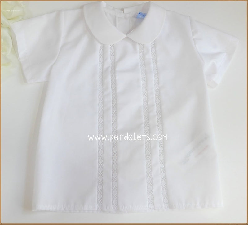 Camisa cuello bebé detalle central