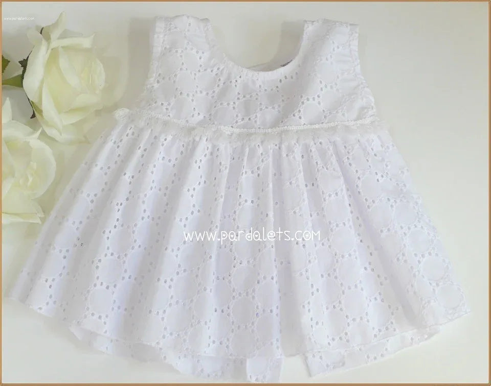 Blusa blanca troquelada con lazada - PARDALETS