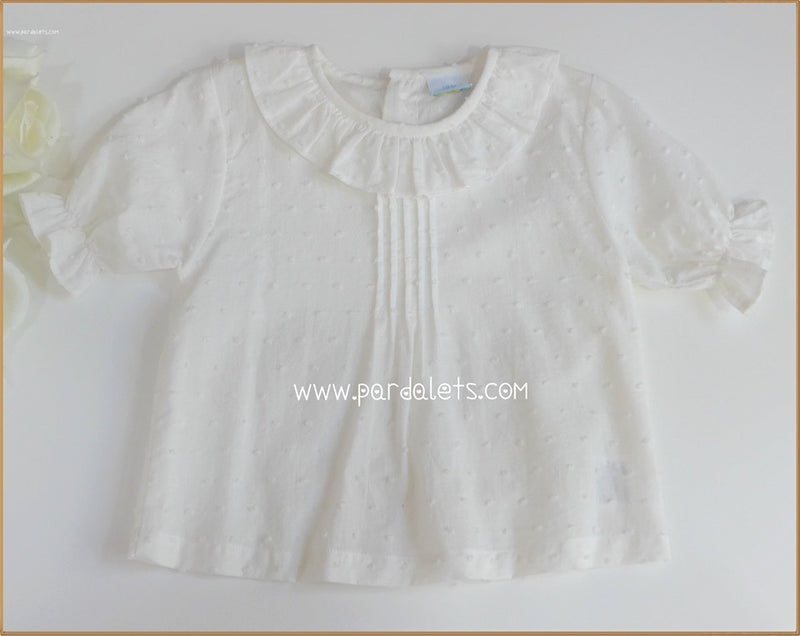 Camisa plumeti beige manga corta