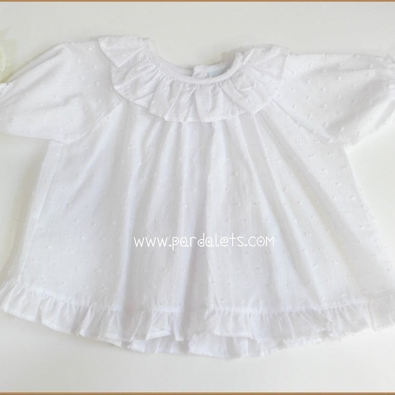 Camisa plumeti blanco volantes