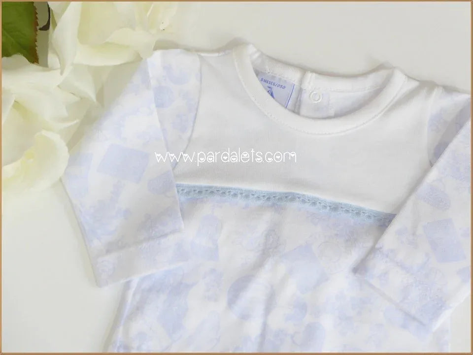 Jubon y polaina estampado azul - PARDALETS