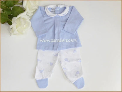 Jubon y polaina celeste ballenas - PARDALETS