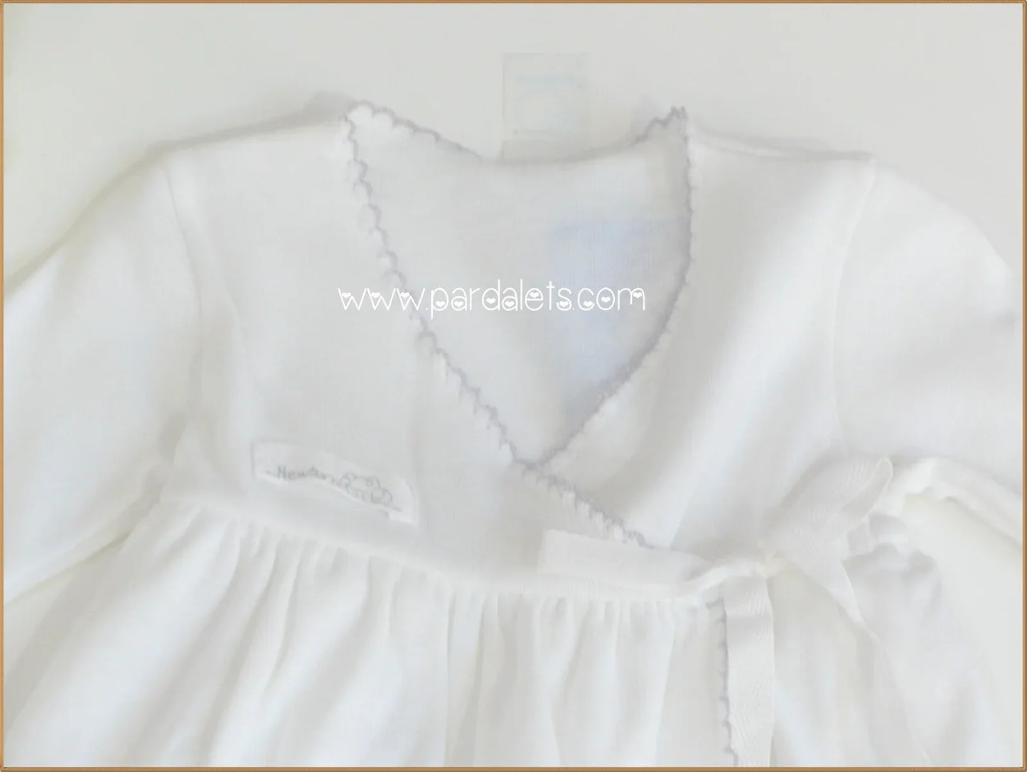 Faldón algodón blanco y gris cruzado - PARDALETS