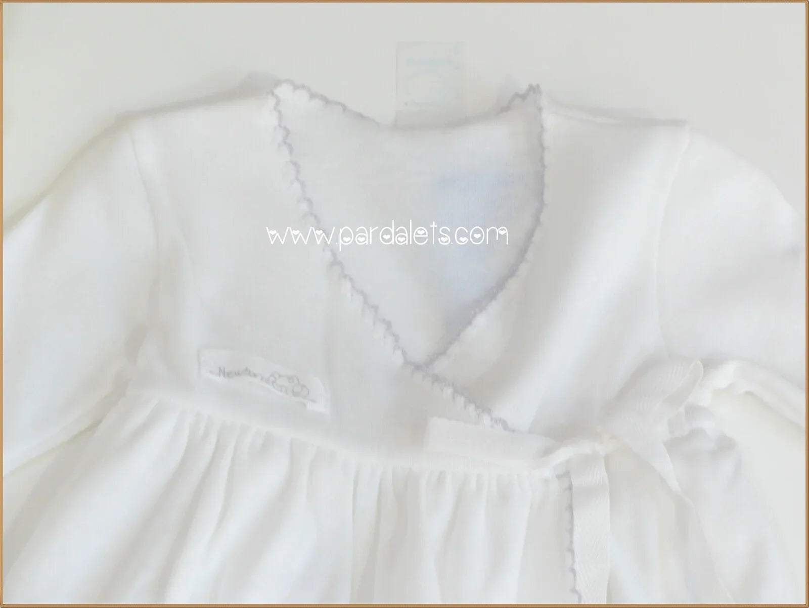Faldón algodón blanco y gris cruzado - PARDALETS