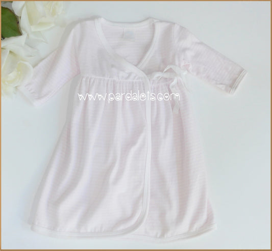 Faldón algodón rayas rosas