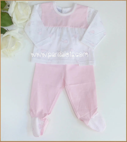Jubon y polaina rosa con ballenas - PARDALETS